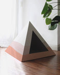 Load image into Gallery viewer, Kitty Kardboard Wavey Cardboard Cat Pyramid Modern Art Decor by KittyKardboard
