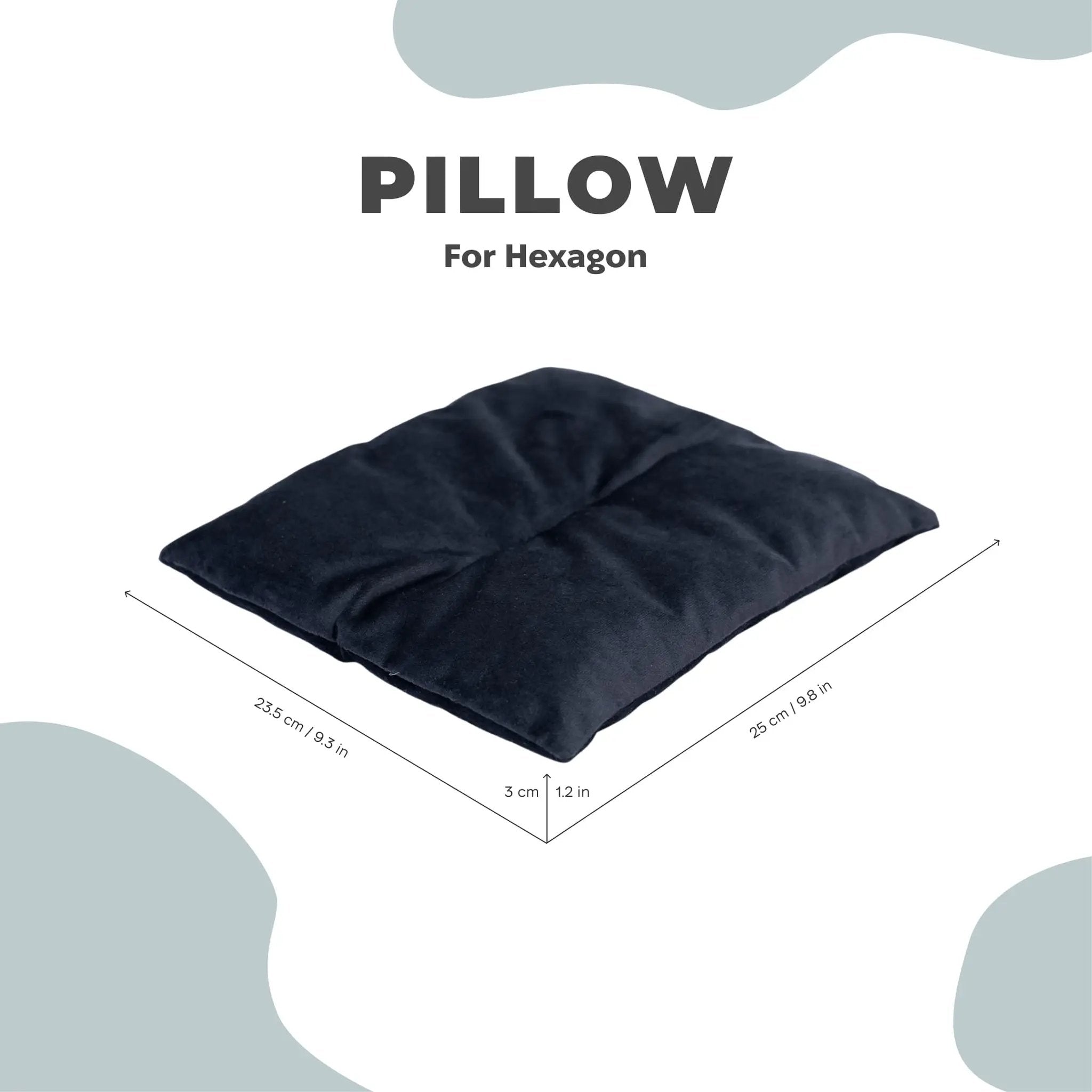 Enjoy The Wood Premium Soft Black Cat Cushion Hexagon Shelf Insert by Enjoy The Wood