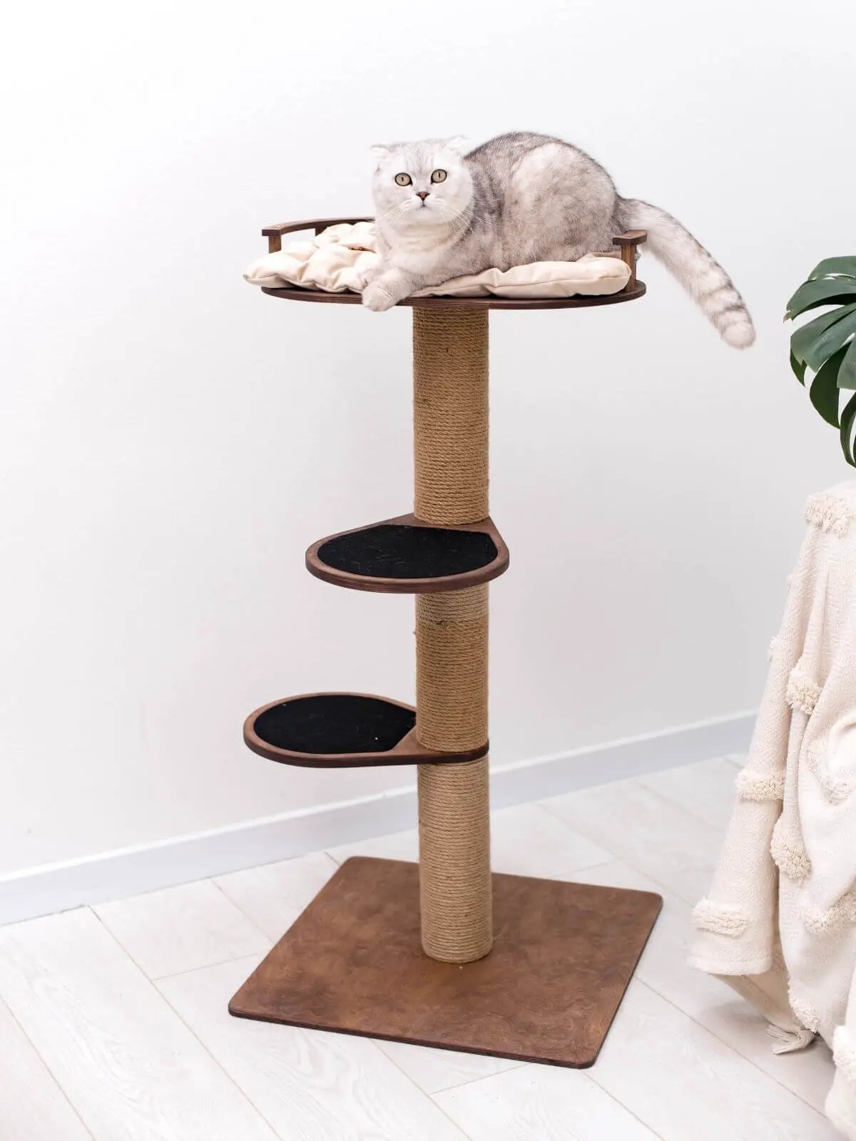 WoodCraft Wooden Cat Tree With Natural Plywood And Durable Twine Wrapping For Indoor Pets by Enjoy The Wood