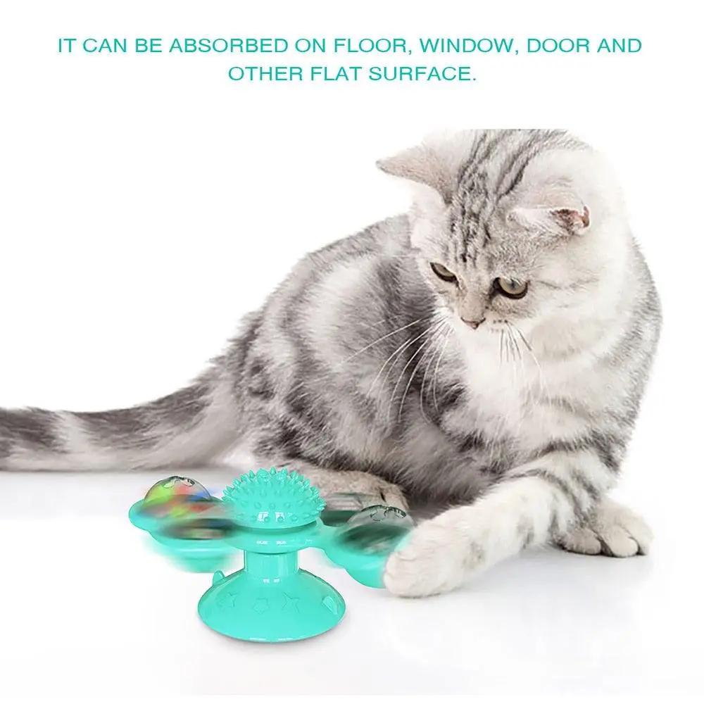 STEVVEX Interactive LED Windmill Cat Toy With Catnip Suction Base by Stevvex
