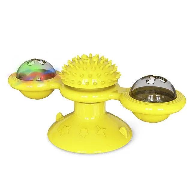 STEVVEX Interactive LED Windmill Cat Toy With Catnip Suction Base by Stevvex