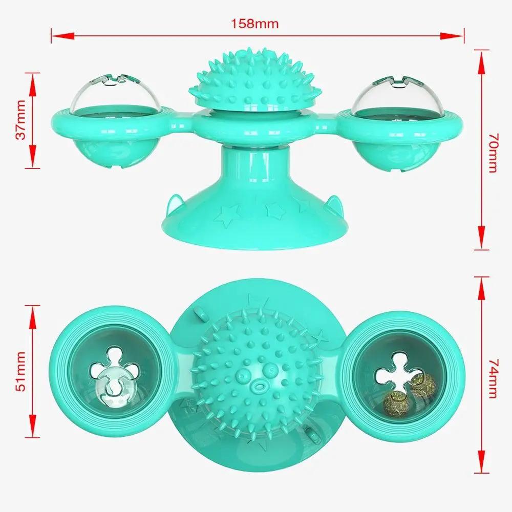 STEVVEX Interactive LED Windmill Cat Toy With Catnip Suction Base by Stevvex