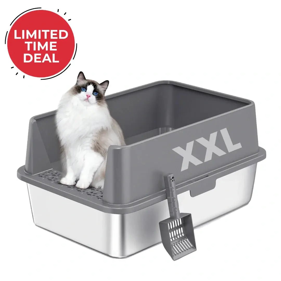 XXL 304 Stainless Steel Cat Litter Box by 4FurBaby