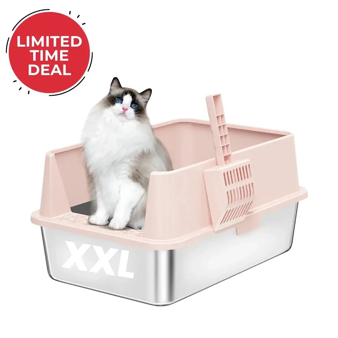XXL 304 Stainless Steel Cat Litter Box by 4FurBaby
