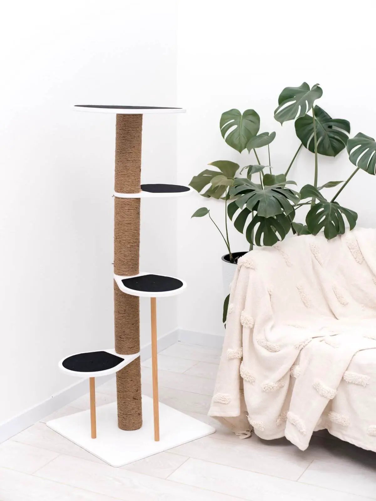 BellaPet Compact Eco Friendly Cat Climbing Tower With Twine Wrap by Enjoy The Wood