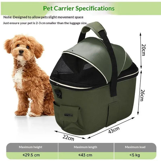 Rangi Rear Mounted Pet Bike Basket Large Canvas Bicycle Carrier For Small Dogs And Cats Safe by Pet Zen