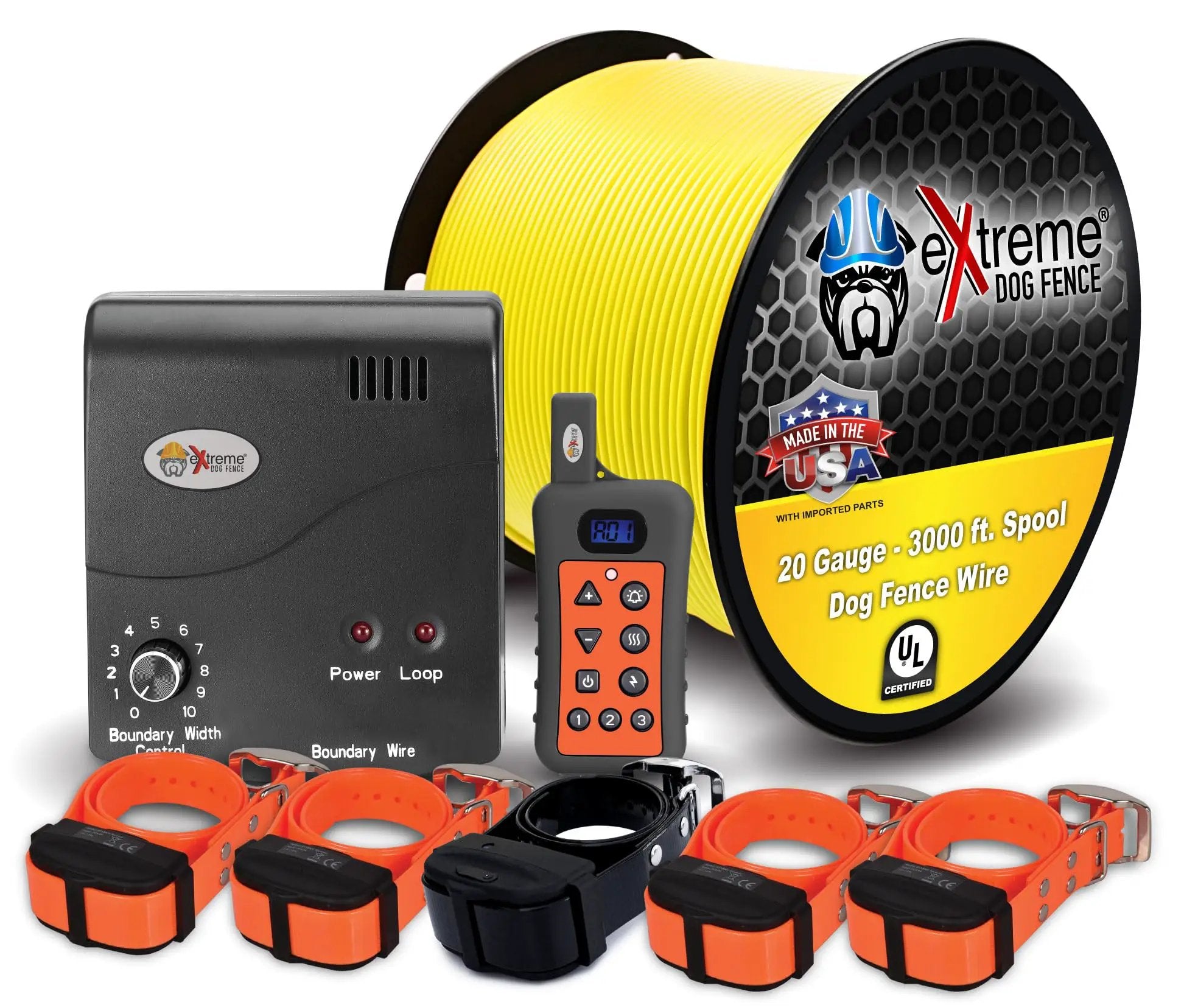 Electric Dog Fence + Remote Trainer - 5 Dog / 1000 of 20 Gauge Underground Dog Fence Wire (Up to 1 Acre) - Dual Solution to Contain and Train Your Dog(s) with a Single Collar… - from For Animals, With Love