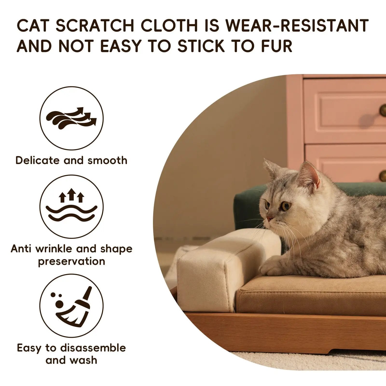 Modern Wooden Pet Bed for Cats & Dogs by Home Furnishers with beige cushion