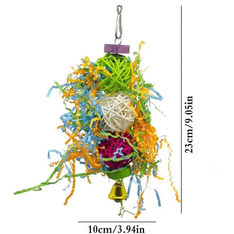 Natural Bamboo Bird Toy Set 3 PCS Parrot Gnawing Supplies Rattan Ball Grass Wooden Toys Birds Durable Chew Play by Sell My Stuff