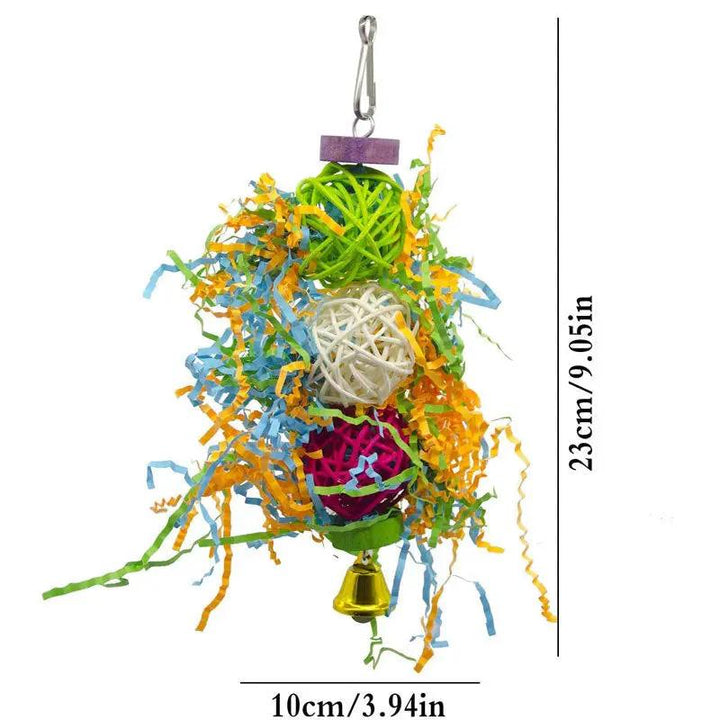 Natural Bamboo Bird Toy Set 3 PCS Parrot Gnawing Supplies Rattan Ball Grass Wooden Toys Birds Durable Chew Play by Sell My Stuff