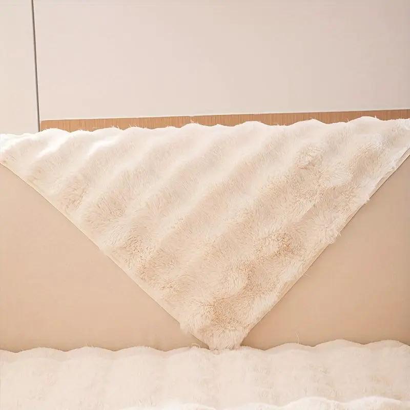 Molly Mutt Couch Cover by topspet; plush cream sofa protector with non-slip backing.
