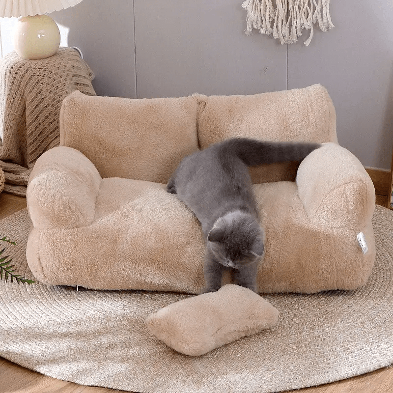 ElitePaws Premium Elevated Plush Cat Bed Warm Sofa For Small Dogs by For Animals, With Love