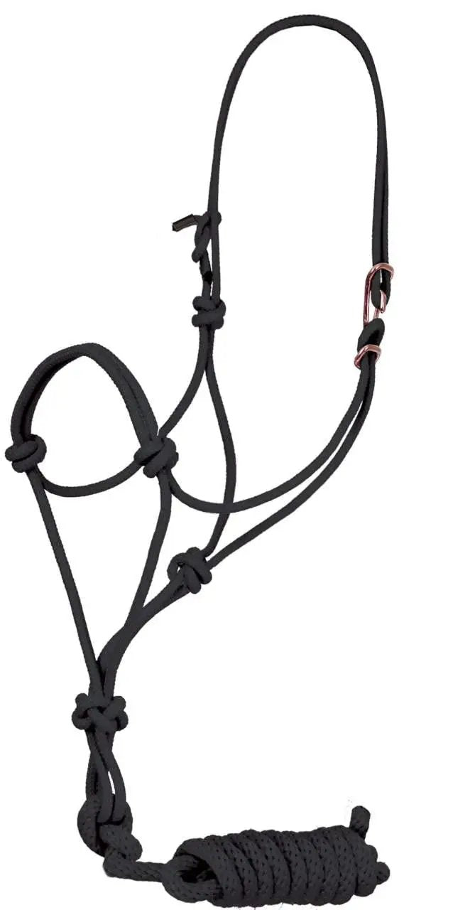 MUSTANG Easy-On Rope Halter Black - from For Animals, With Love
