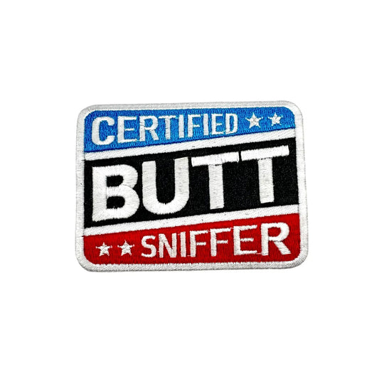 Certified Butt Sniffer Morale Patch 3x2.25 Embroidered Hook Backing by kiloninerpets