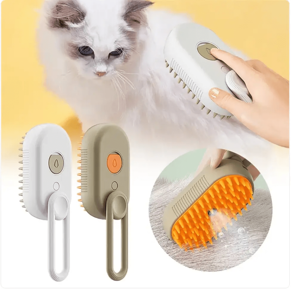 PurePet 3-in-1 Electric Pet Brush De-Shedding Self-Cleaning Black by For Animals, With Love