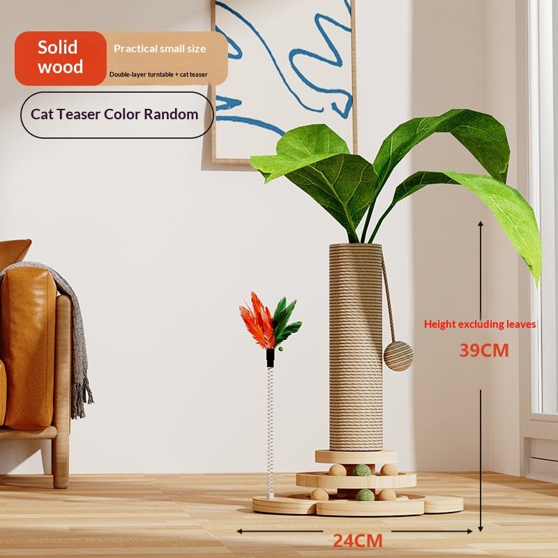 Small solid-wood leafy scratcher dimension chart