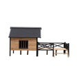 Cargar la imagen en la vista de la galería, Outdoor Large Wooden Cabin House Style Dog Kennel with Porch by HouseOfZazla
