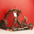 Bild in Galerie-Betrachter laden, Festive Pets Christmas Plaid No Pull Dog Harness Set Collar Leash Personalized Engraved Buckle Tailored Fit by DDPaws

