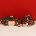 Bild in Galerie-Betrachter laden, Festive Pets Christmas Plaid No Pull Dog Harness Set Collar Leash Personalized Engraved Buckle Tailored Fit by DDPaws
