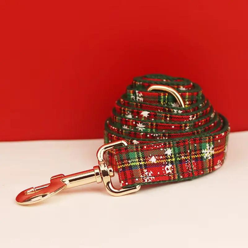 Festive Pets Christmas Plaid No Pull Dog Harness Set Collar Leash Personalized Engraved Buckle Tailored Fit by DDPaws
