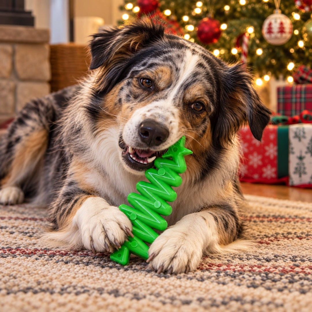 SodaPup Christmas Tree nylon dog chew toy in green, view 2