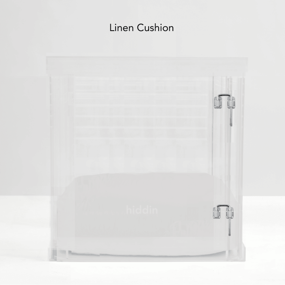 Hiddin Clear Acrylic Dog Crate – Medium, Silver Latch