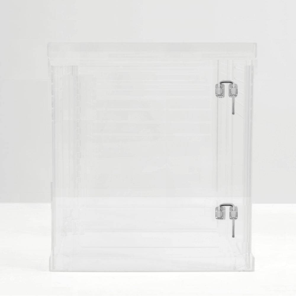 Hiddin Clear Acrylic Dog Crate – Medium, Silver Latch