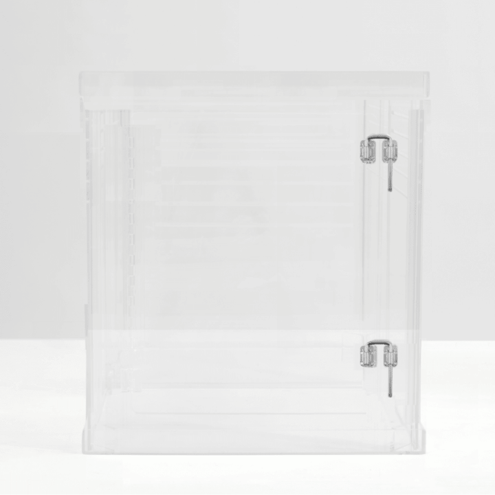 Hiddin Clear Acrylic Dog Crate – Medium, Silver Latch