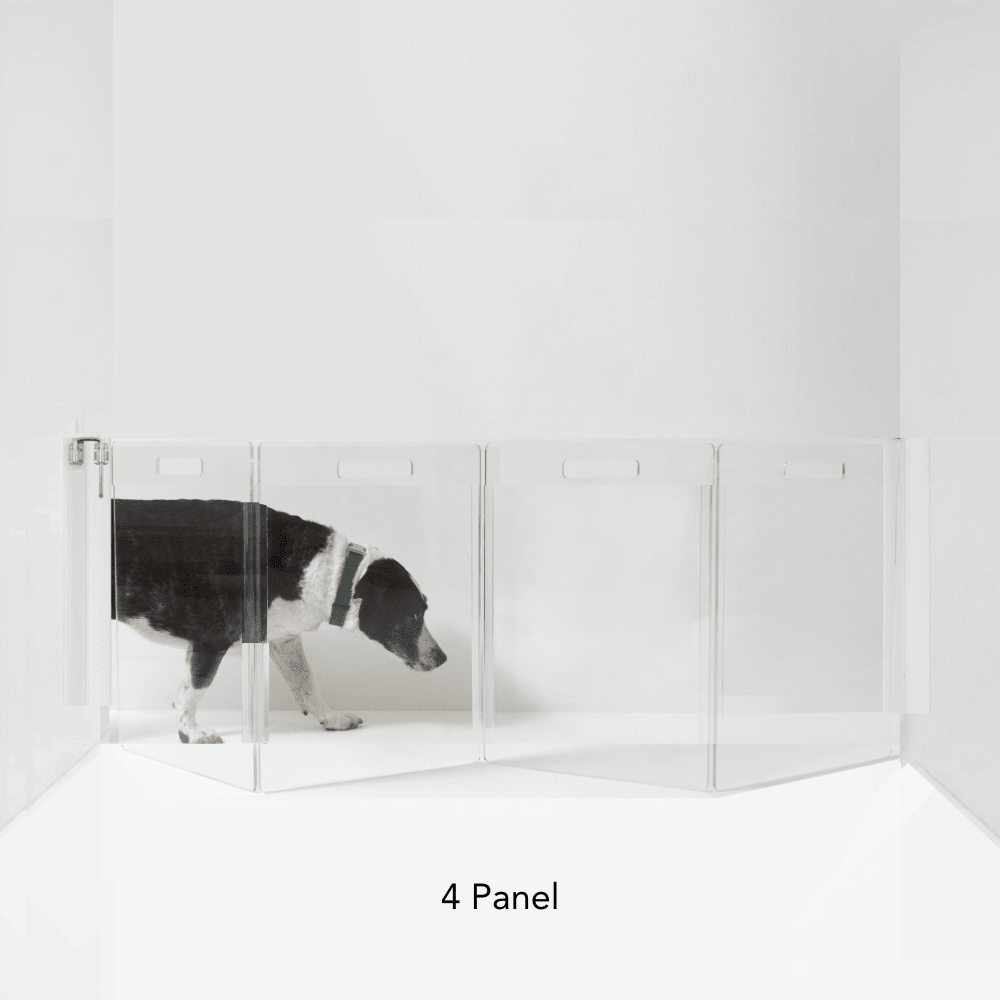 Hiddin Clear Acrylic Wall-Mounted Zig Zag Pet Gate – 24 in High