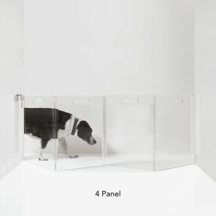Hiddin Clear Acrylic Wall-Mounted Zig Zag Pet Gate – 24 in High