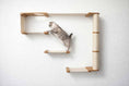 Charger l'image dans la visionneuse de la galerie, The Climb Condo Cat Wall Climbing System; natural wood platforms with a sisal rope post.
