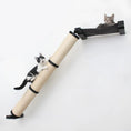 Carica l'immagine nel visualizzatore della galleria, Slanted Cat Scratcher for Wall with beige sisal rope and black brackets
