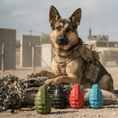 Bild in Galerie-Betrachter laden, USA K9 Grenade Shaped Durable Heavy Duty Dog Chew Toy Treat Dispenser In Magnum Black For Power Chewers by SodaPup/True Dogs, LLC
