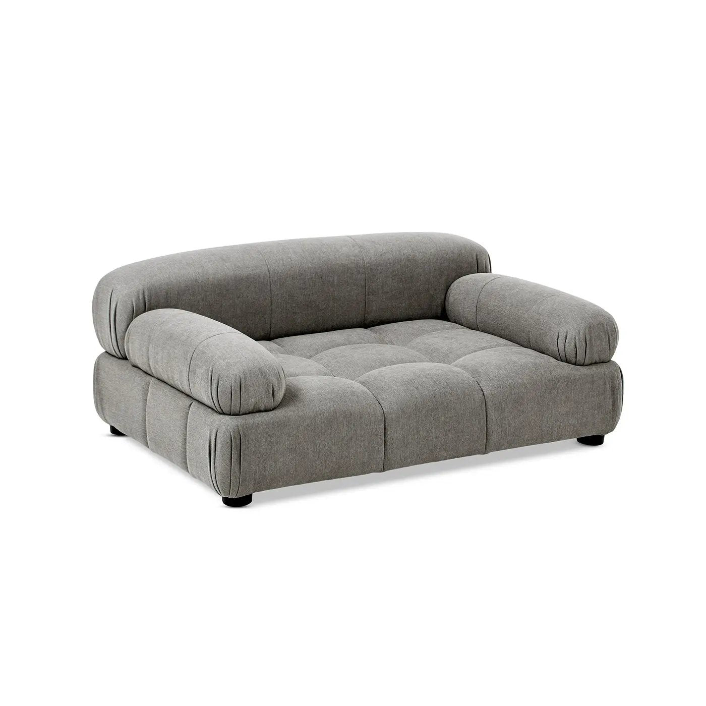Marcel Upholstered Modern Pet Bed, Small to Medium Dog or Cat Uptown Gray Performance Velvet by HouseOfZazla