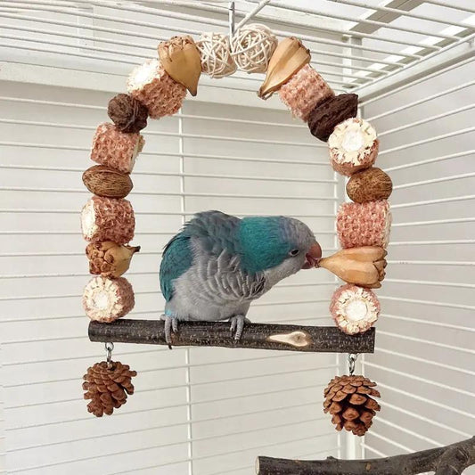 NatureCage Premium Wooden Parrot Swing Perch Natural Branch Toy Large by Sell My Stuff