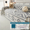 Load image into Gallery viewer, Boho-Chic All-Season Sofa Cover by topspet for 4-seater sofa in light gray; pet-proof couch cover.
