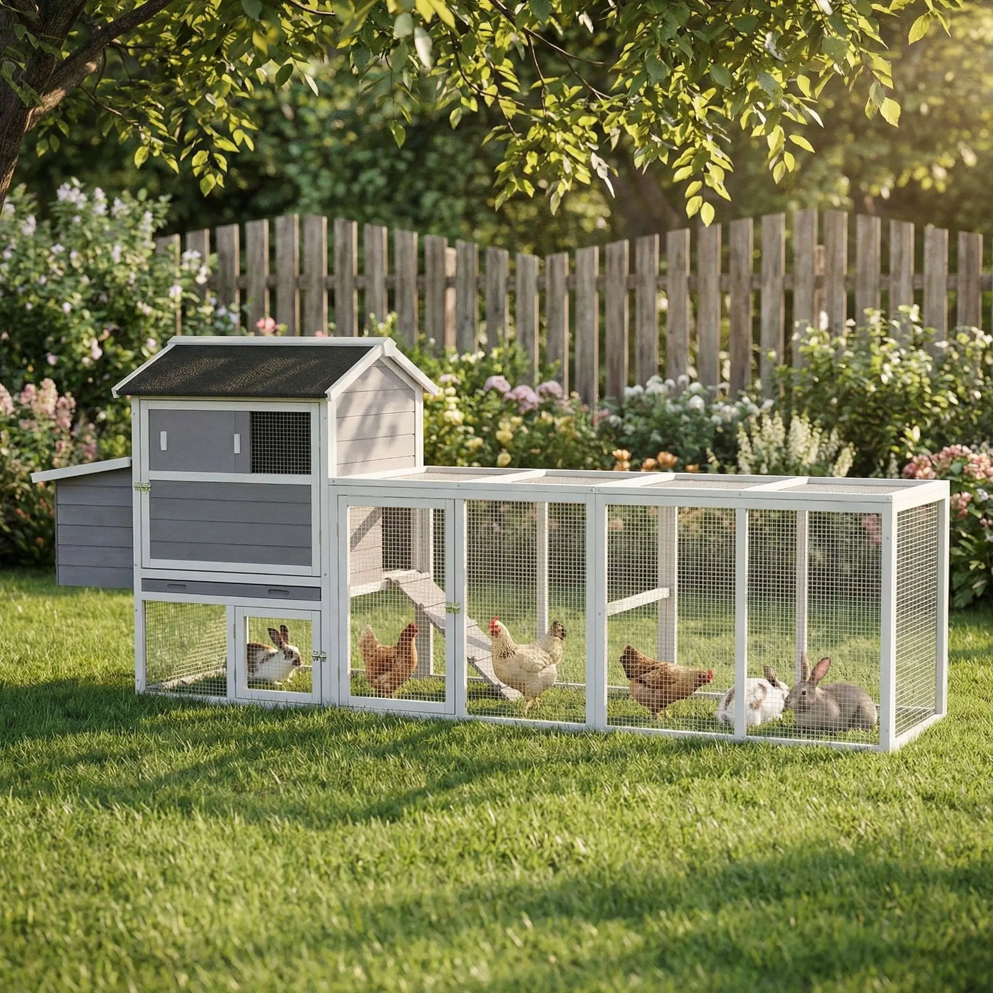 Chicken Coop With Run And Nesting Box by HouseOfZazla
