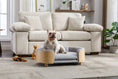 Load image into Gallery viewer, Scandinavian Style Elevated Dog Bed Pet Sofa Velvet Cushion Mid Size Light Grey by HouseOfZazla
