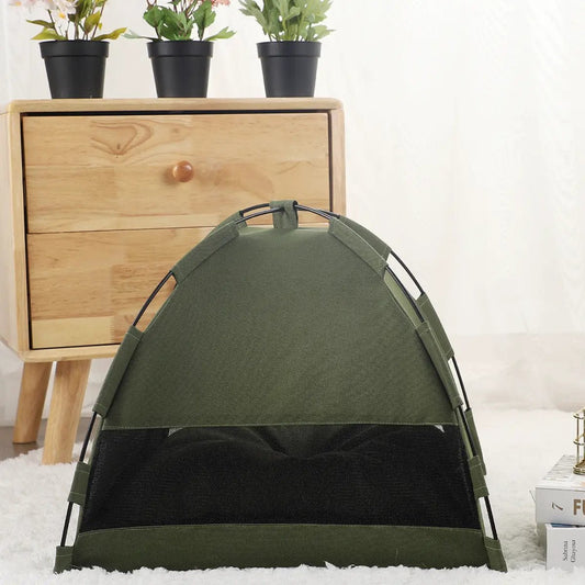 Cozy Camper-Style Pet Cave Bed Portable Soft Reversible Plush Fabric by Sell My Stuff
