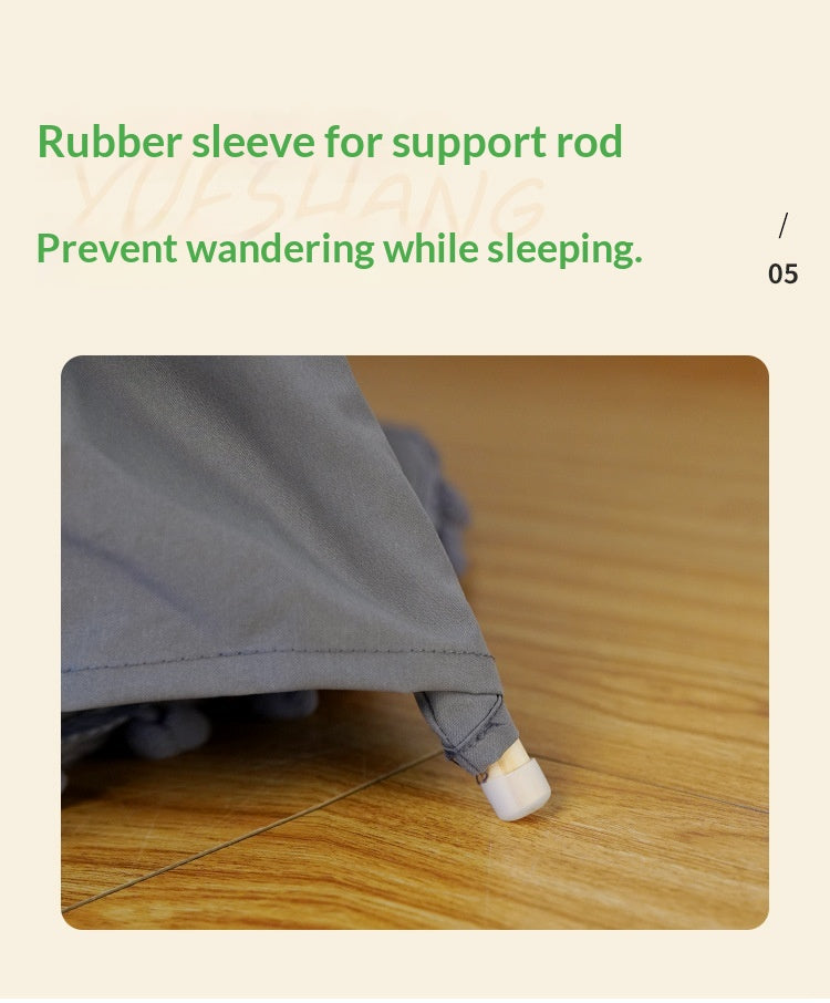 Rubber sleeve on wooden tent pole