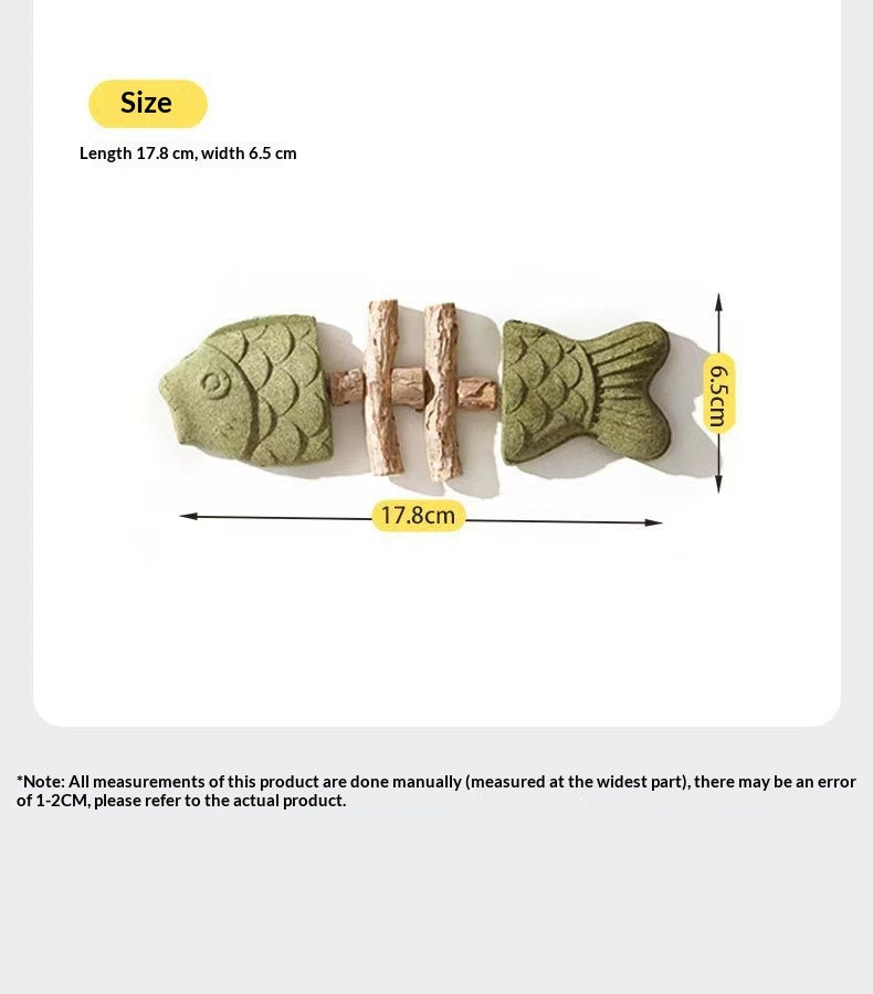 Green fishbone toy length and width chart