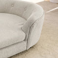 Charger l'image dans la visionneuse de la galerie, OVERSIZED Size Oval Semi-Enclosed Dog Sofa - Durable Linen Material, Button-Tufted Backrest, High-Center Low-Sides Support & Plush Comfort-Beige by HouseOfZazla
