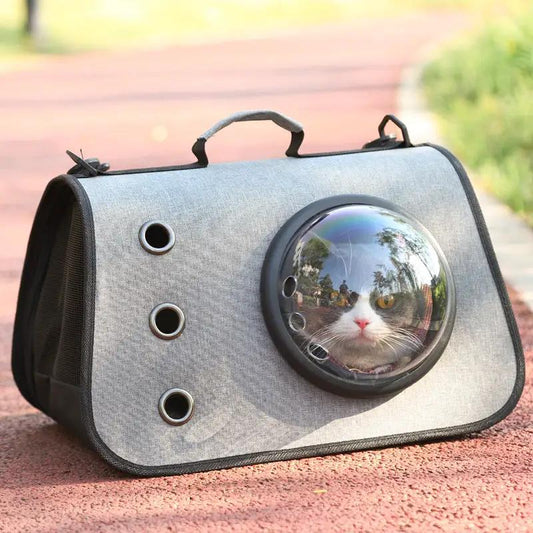 Elegant Foldable Cat Backpack Breathable Linen Mesh by For Animals, With Love