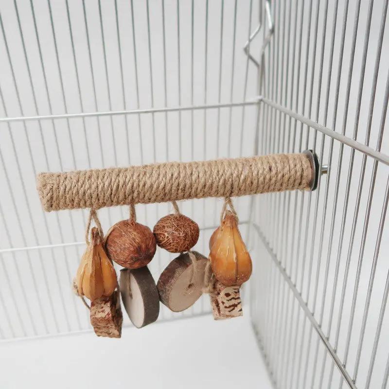 Parrot Supplies Natural Hemp Bird Toy Stand Colorful Bite Resistant by Sell My Stuff