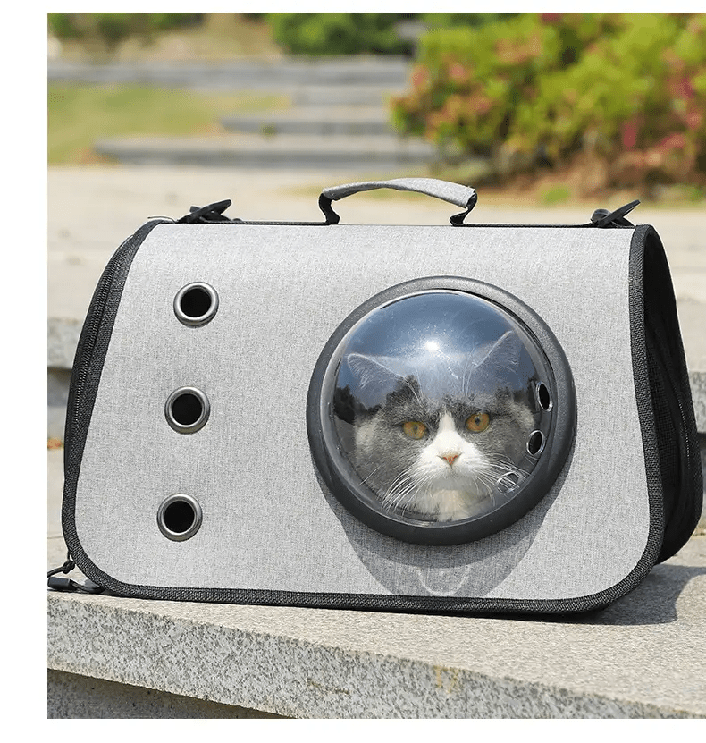 Elegant Foldable Cat Backpack Breathable Linen Mesh by For Animals, With Love