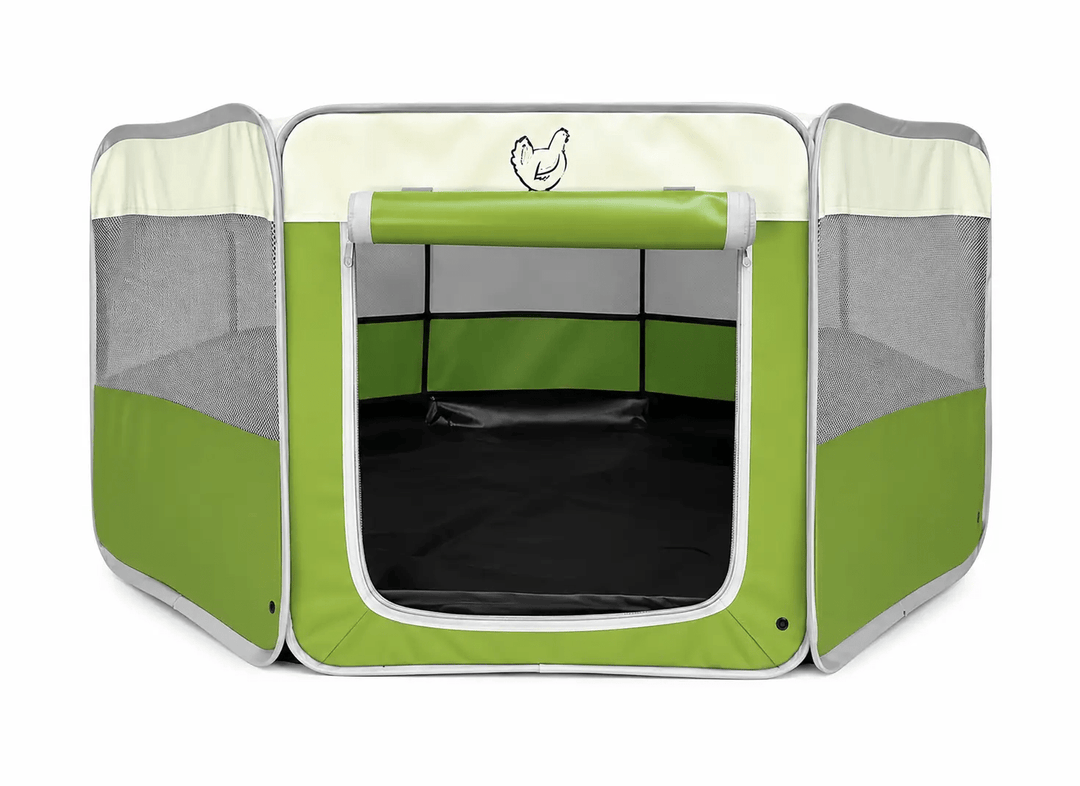 Hen Pen Deluxe Pop-Up Chick Brooder by My Pet Chicken; lime green baby chick habitat with mesh sides