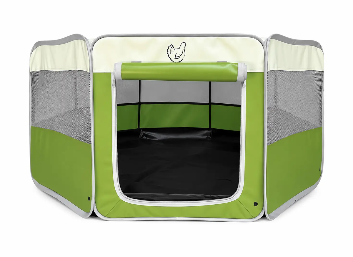 Hen Pen Deluxe Pop-Up Chick Brooder by My Pet Chicken; lime green baby chick habitat with mesh sides