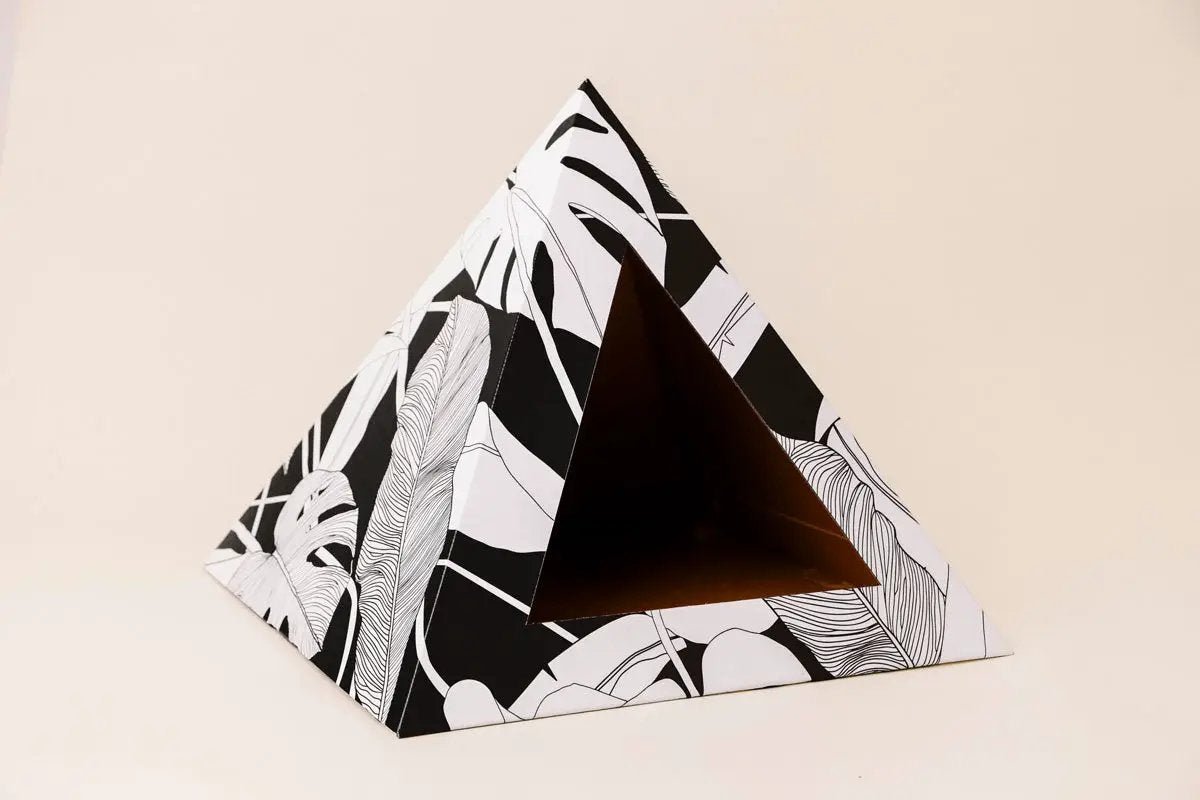 Kitty Kardboard Dark Paradise Cardboard Cat Pyramid Super Sleek Modern Artistic Decoration by KittyKardboard