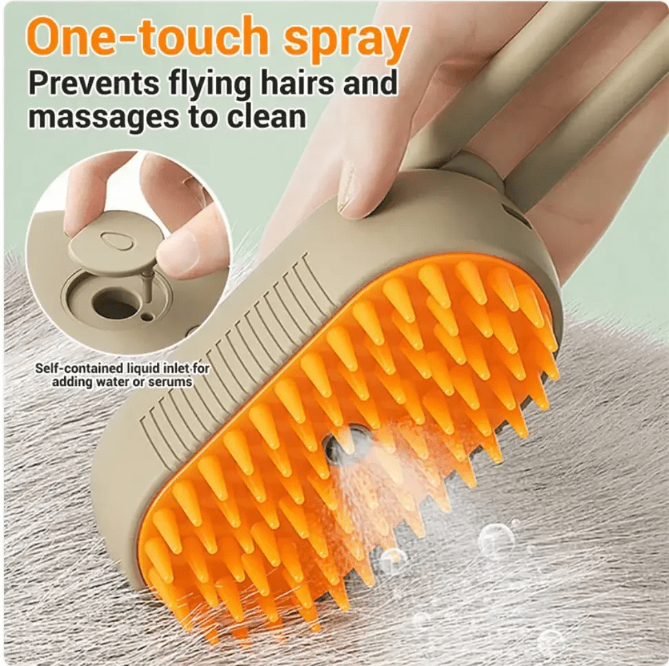 PurePet 3-in-1 Electric Pet Brush De-Shedding Self-Cleaning Black by For Animals, With Love