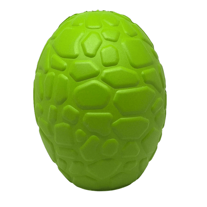 SodaPup Dinosaur Egg rubber dog toy and treat dispenser in green